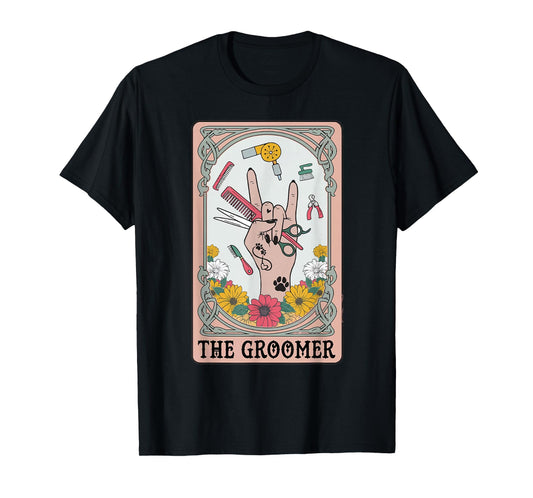 Funny Tarot Card Pet Grooming Dog Groomer Girl Women T-Shirt