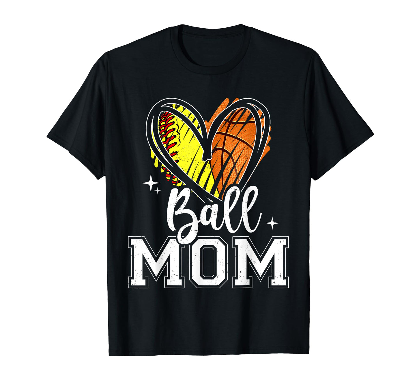 Ball Mom Softball Basketball Mom Of Both T-Shirt