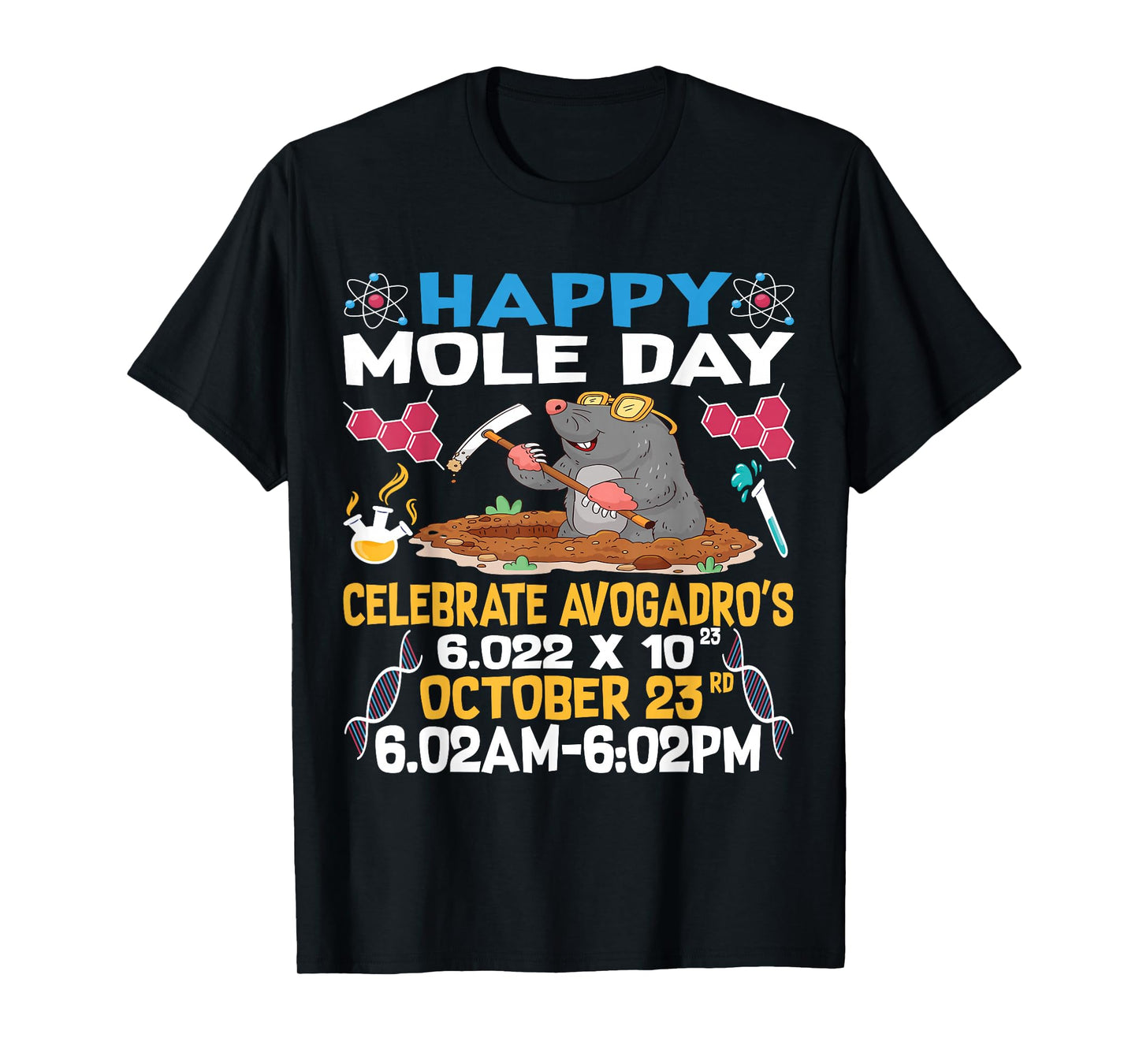 Happy mole Day on 23rd October Chemistry Lover Women Men T-Shirt