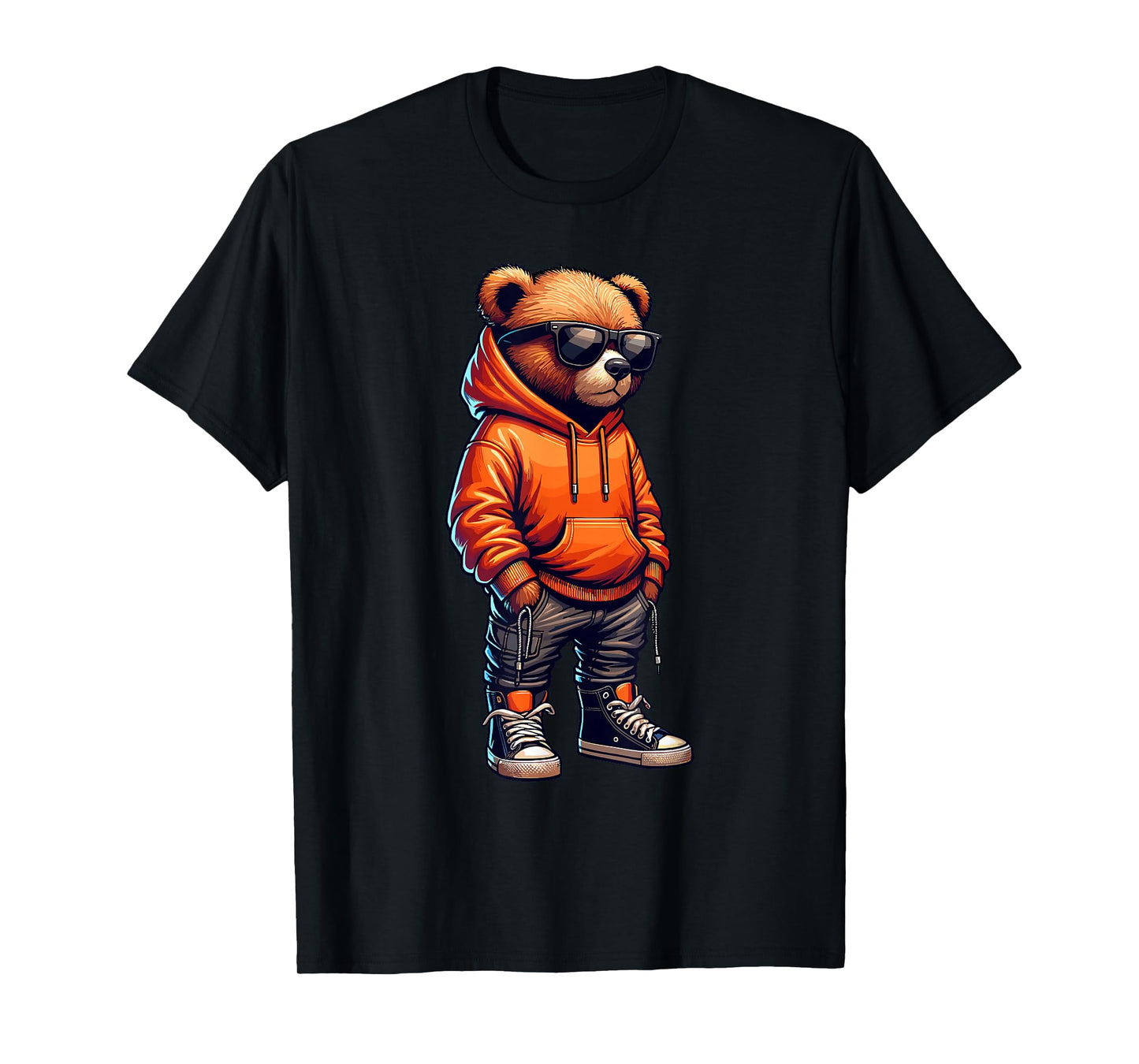 Graphic Teddy Bear Cool Bears Hip Hop Streetwear Colorful T-Shirt