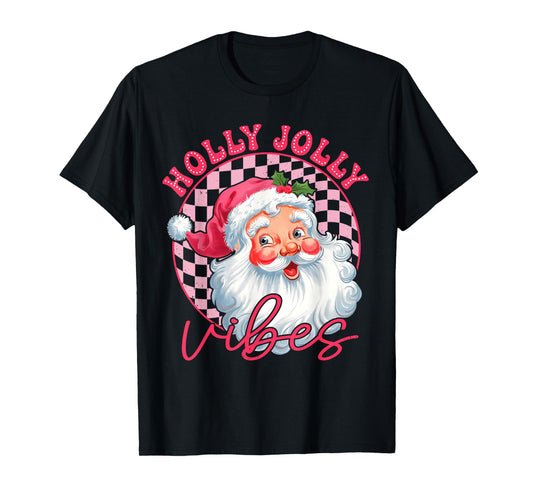 Groovy Cute Santa Claus Christmas Vibes Xmas Women Girl Kids T-Shirt