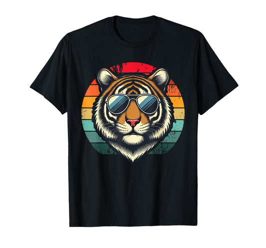 Retro Tiger in Sunglasses Men Women Kids Novelty Funny Tiger T-Shirt
