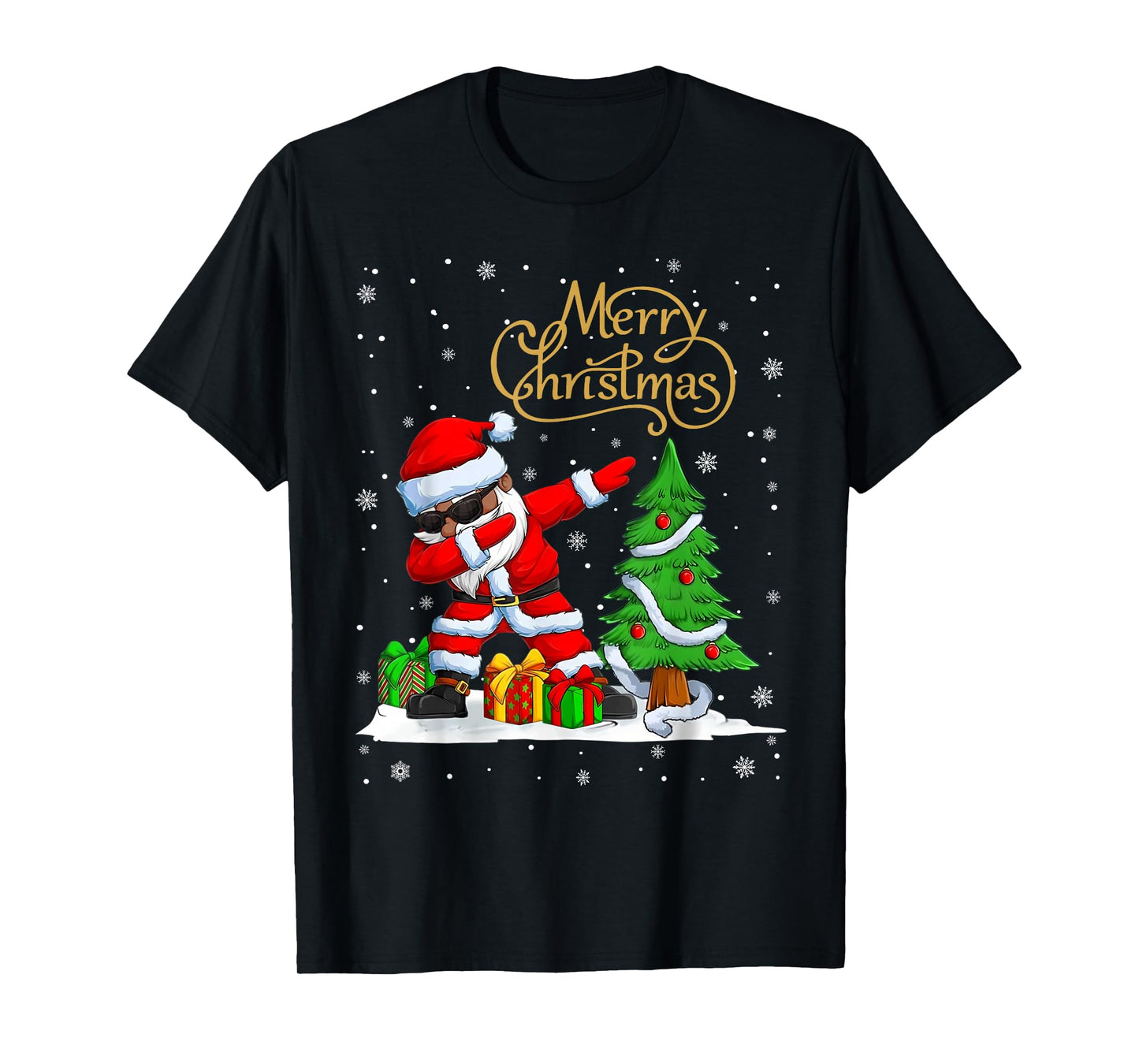 Funny Santa Claus Black Christmas Afro African American Xmas T-Shirt