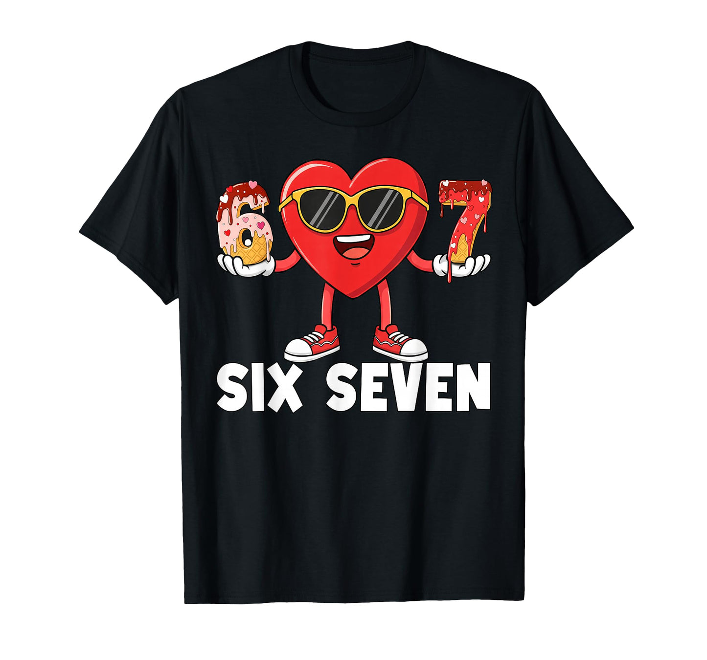 Six Seven 67 Meme Cool Valentine’s for Teens Boys Girls Kids T-Shirt