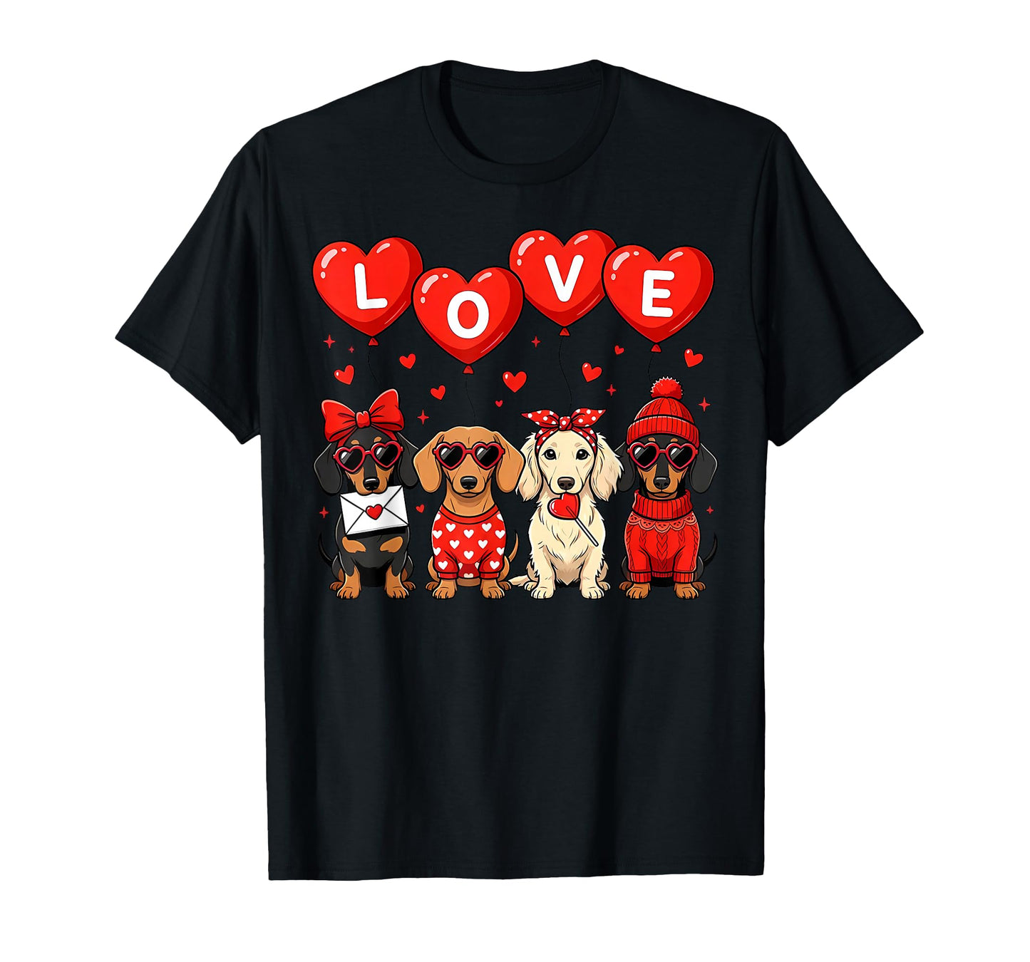 Women Dachshund Valentine’s Day Sausage Dog T-Shirt