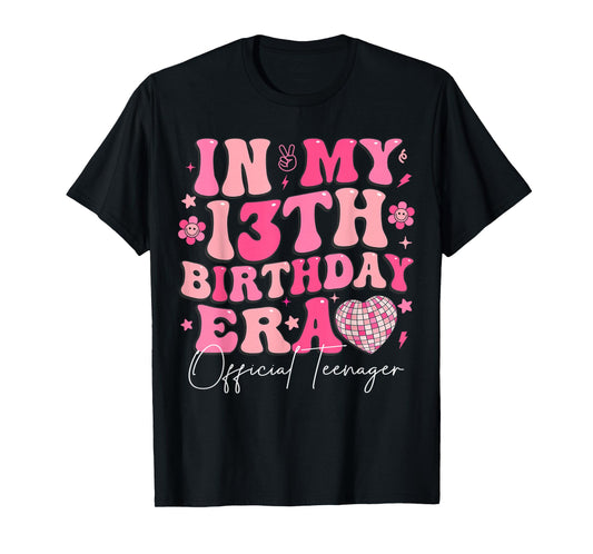 Retro In My 13th Birthday Era 13 Years Old Official Teenager T-Shirt