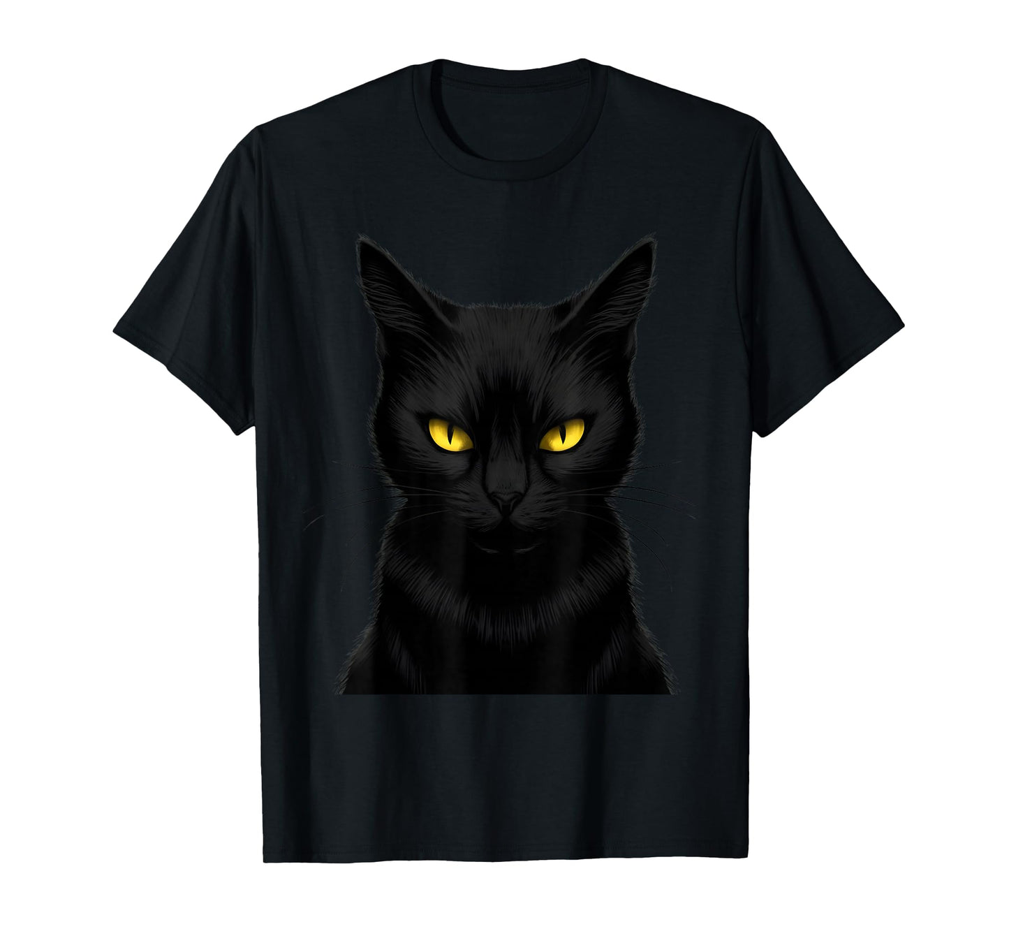 Black Cat Yellow Eyes Graphic Men Women Boys Girls T-Shirt