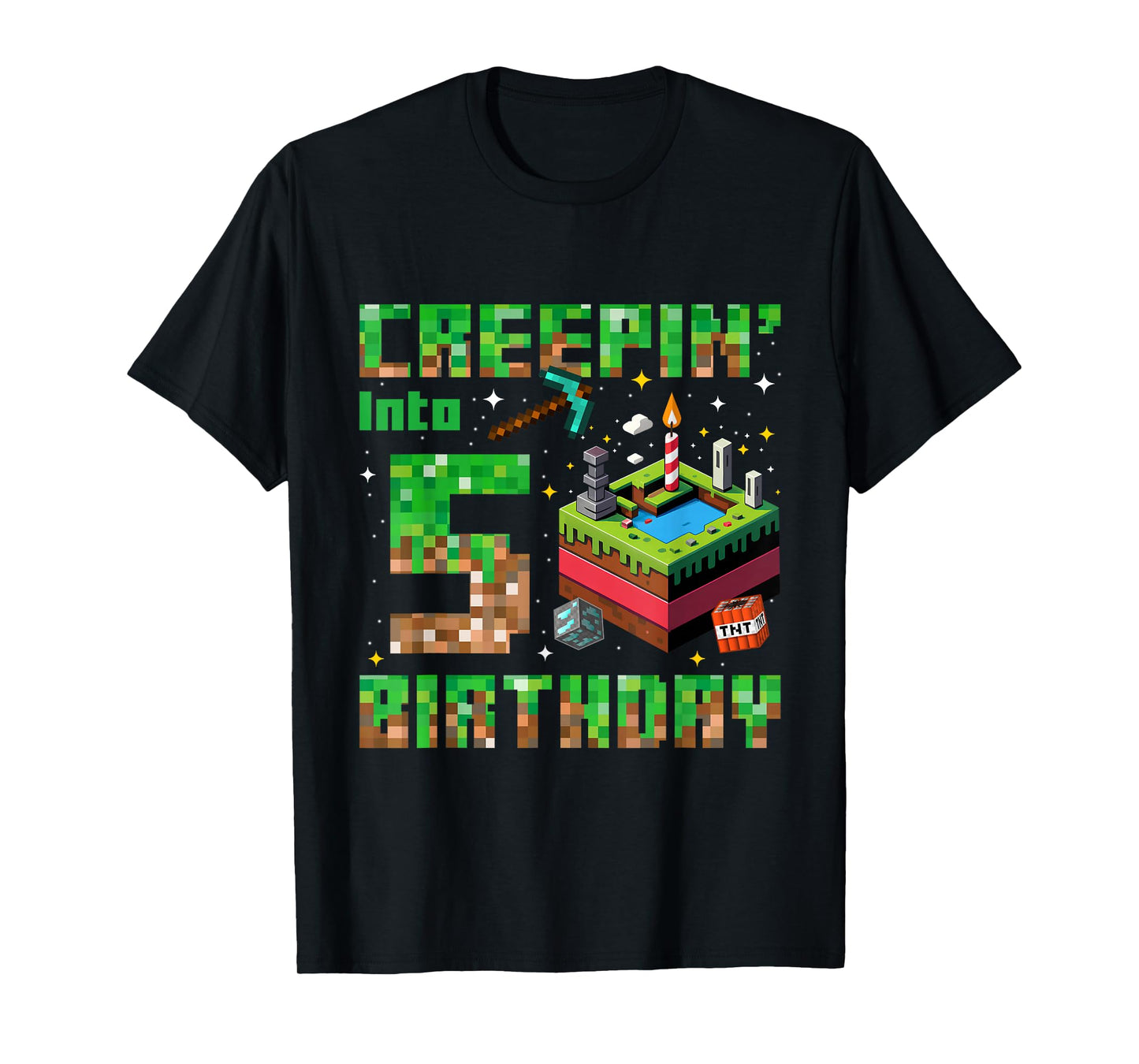 It's My 5th Birthday Gamer Creepin Into 5 Pixel Adventure T-Shirt