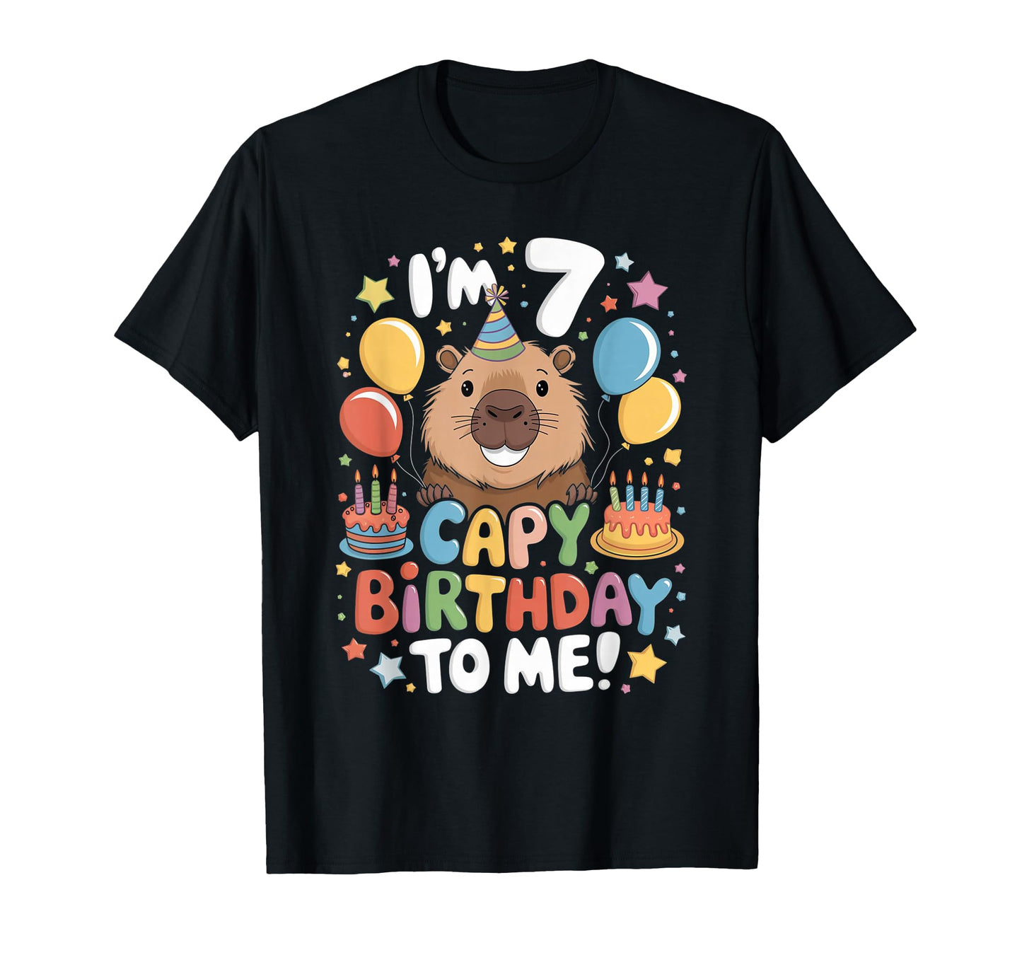 I'm 7 Year Old Capy Birthday To Me 7th Birthday Capybara T-Shirt