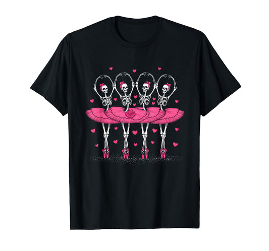 Spooky Ballerina Skeleton Dance Funny Halloween Ballet T-Shirt