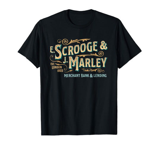 Victorian Design Scrooge & Marley Est 1803 Ebenezer Scrooge T-Shirt