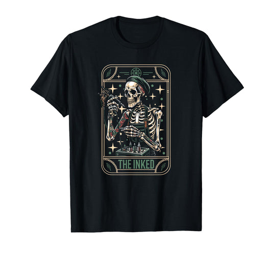 Tattooist Artist Tattoo Tattoos - Skeleton Tarot Card T-Shirt