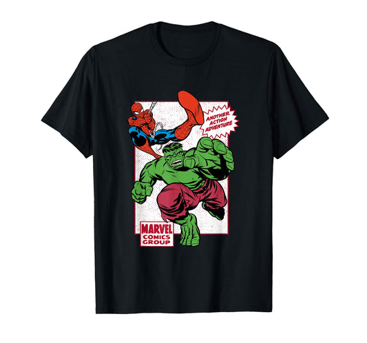Marvel Comics Retro Spider-Man and Hulk Adventure T-Shirt