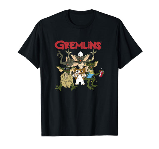 Gremlins Vintage Retro Watch Party Group Shot T-Shirt