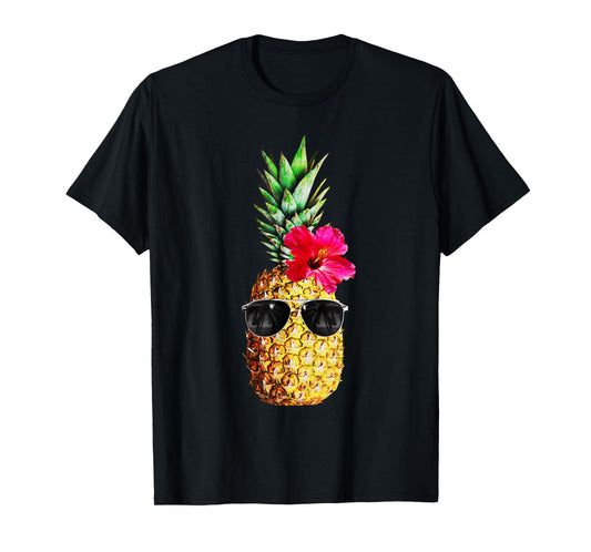 Summer Pineapple Graphic for Women Teen Hawaiian Cute Funny T-Shirt