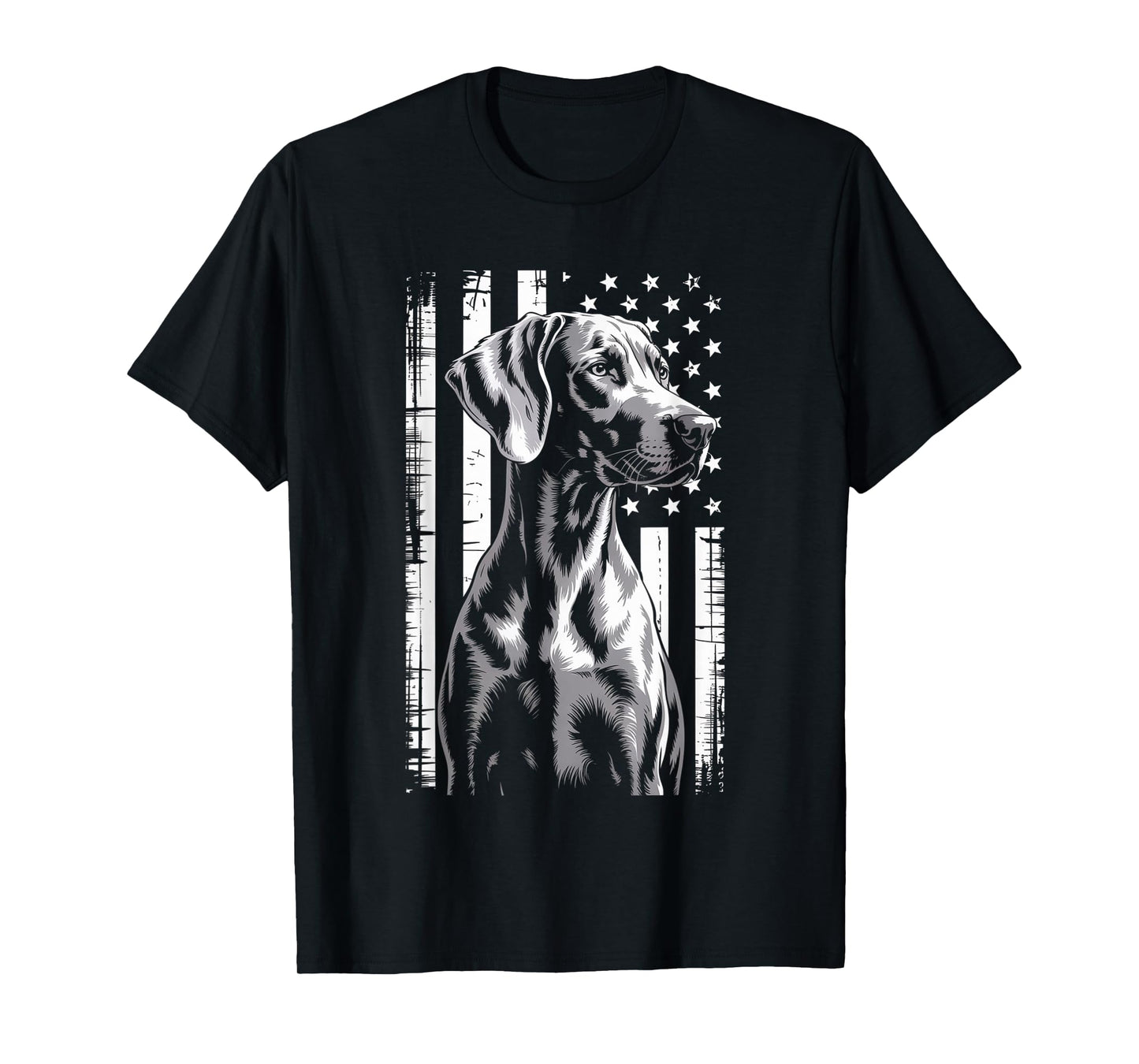 American Flag Weimaraner Dog Patriotic USA T-Shirt