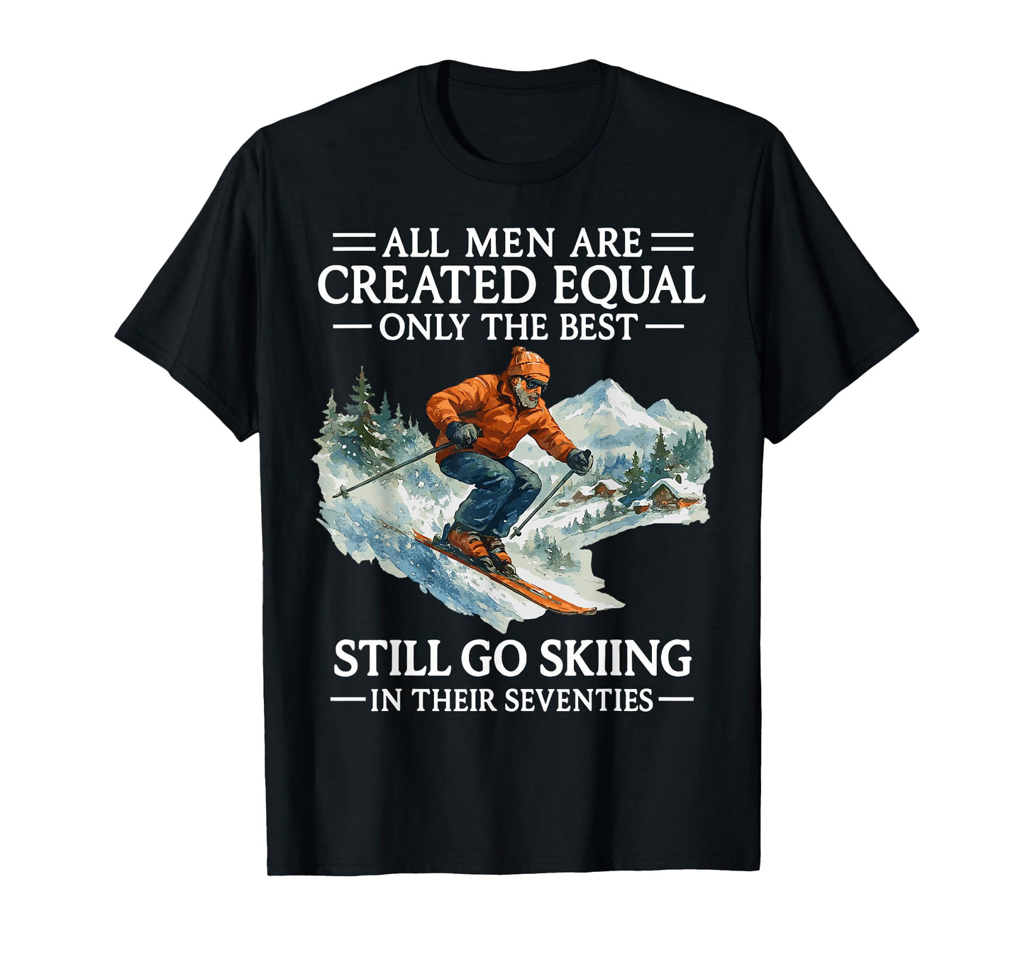 70th Birthday Skier Gifts Man 70 Years Old Skiing Lover T-Shirt