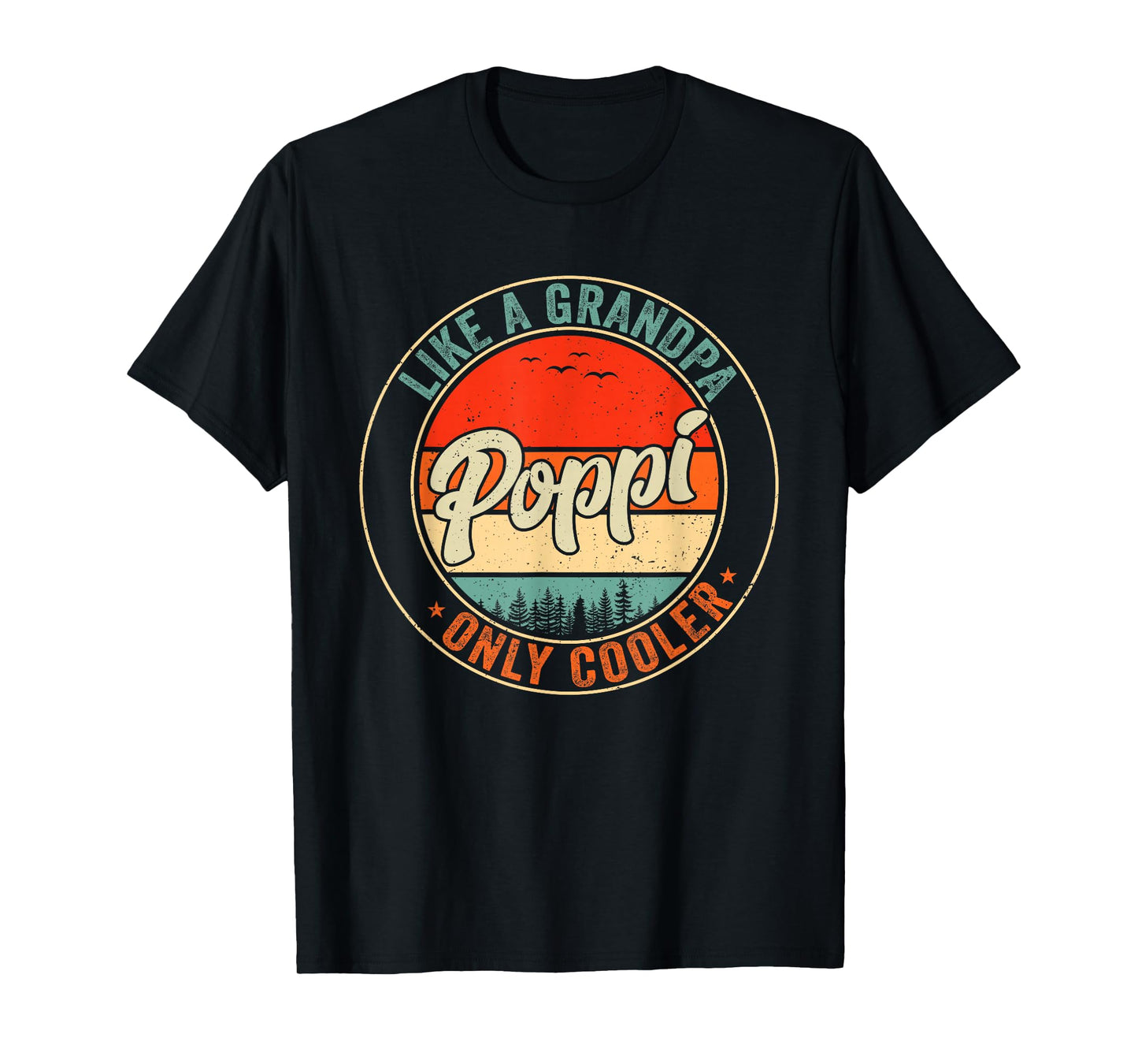Poppi Like A Grandpa Only Cooler Retro Father's Day Men T-Shirt