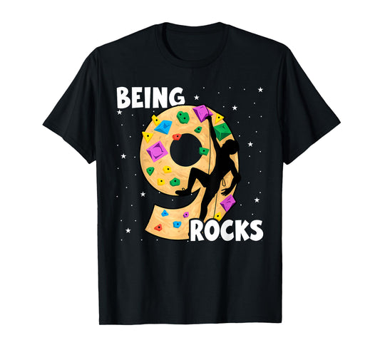 9 Year Old Rock Climbing 9th Birthday Adventures Climber T-Shirt
