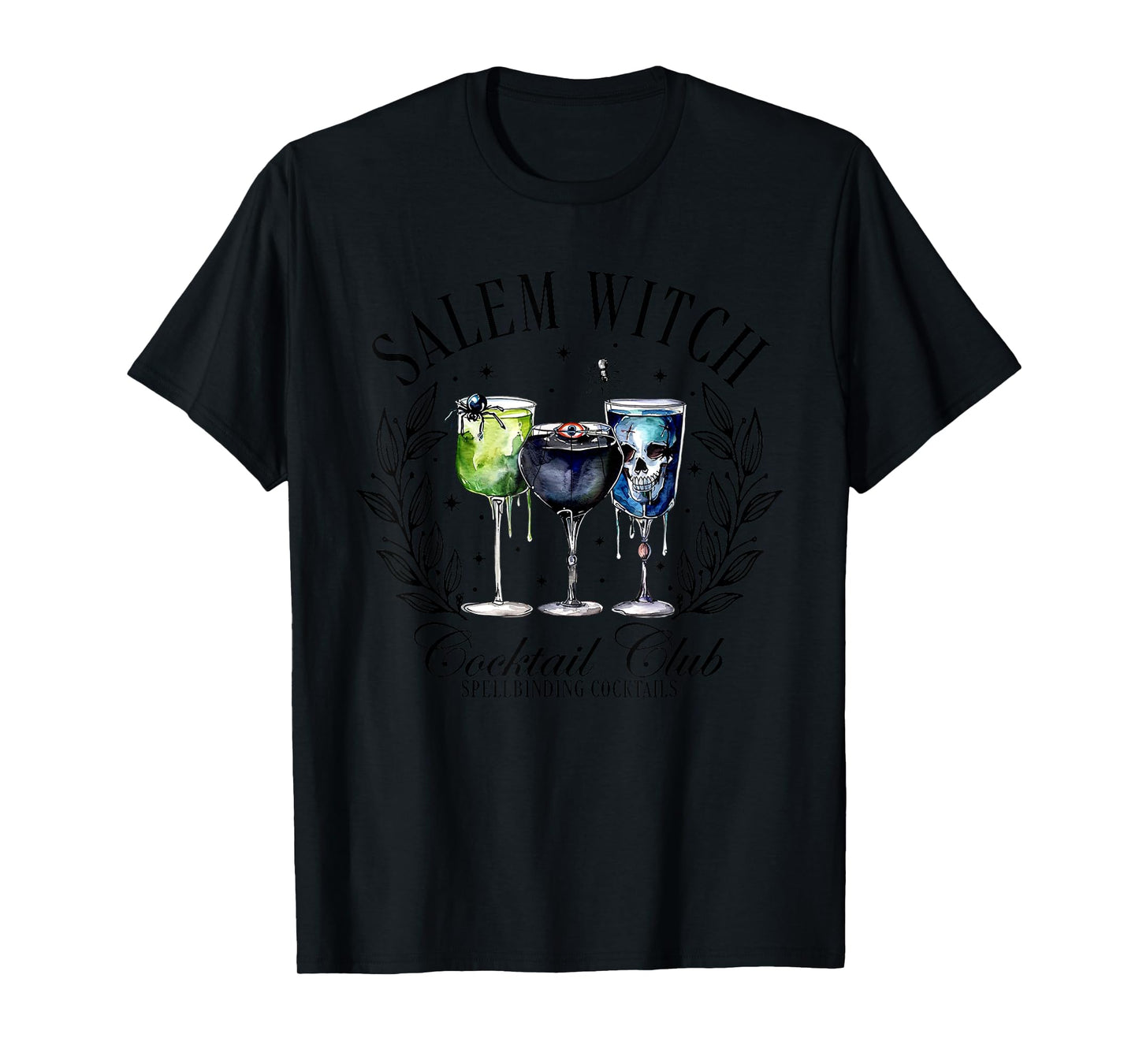 Salem Witch Cocktail Club, Retro Halloween Witchy T-Shirt