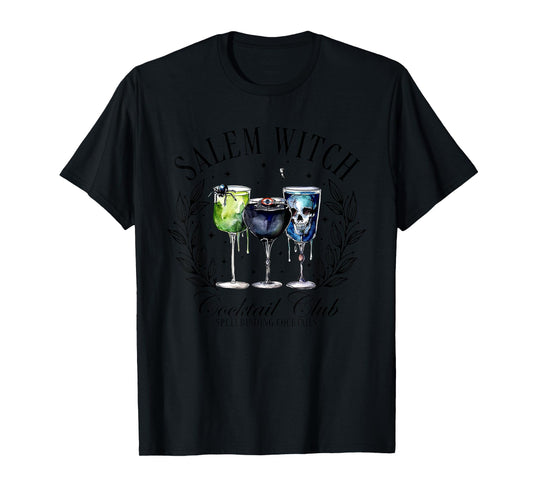 Salem Witch Cocktail Club, Retro Halloween Witchy T-Shirt