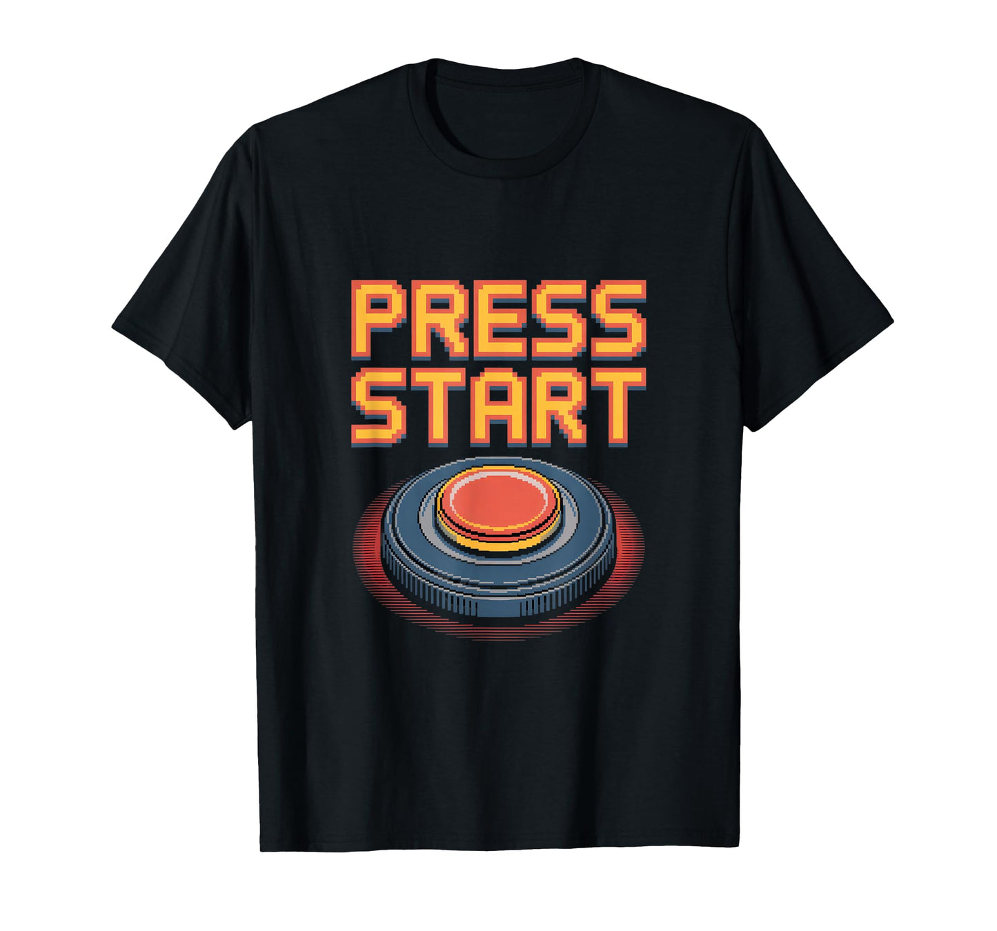Press Start Retro Gaming Arcade Pixel Video Game Button T-Shirt