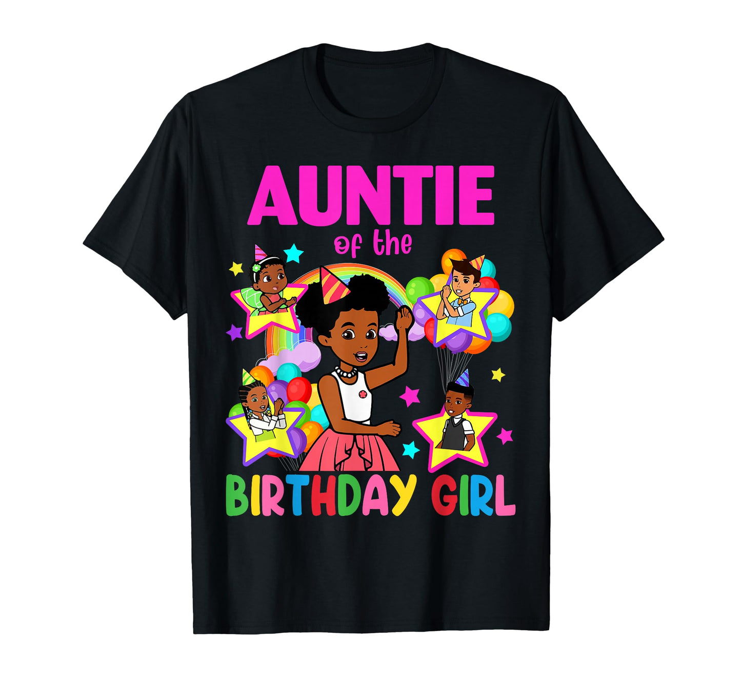 Auntie Of Birthday Girl Gracie Birthday Dolls Girl Party T-Shirt