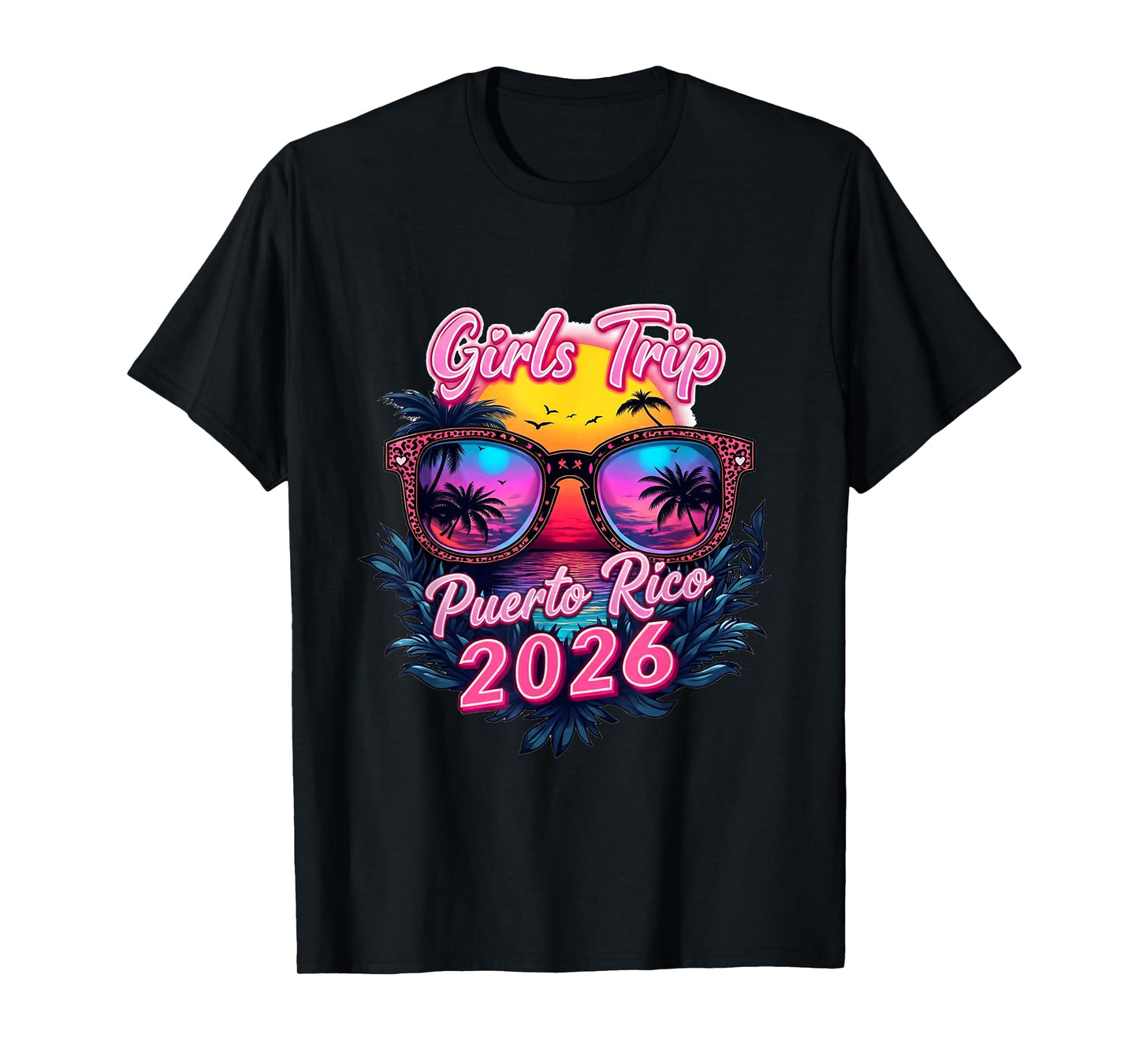 2026 Girls Trip Vacation Woman Puerto Rico Retro Beach T-Shirt