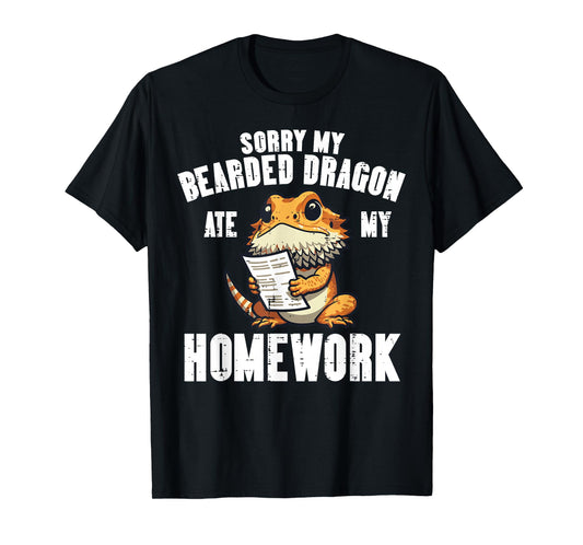 Bearded Dragon Ate Homework Funny Beardie Boys Girls Kids T-Shirt