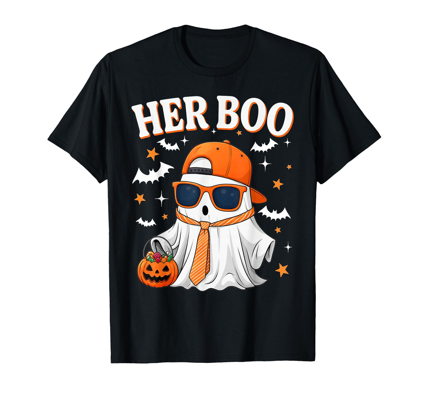 Her Boo & His Boo Funny Matching Halloween Couples T-Shirt