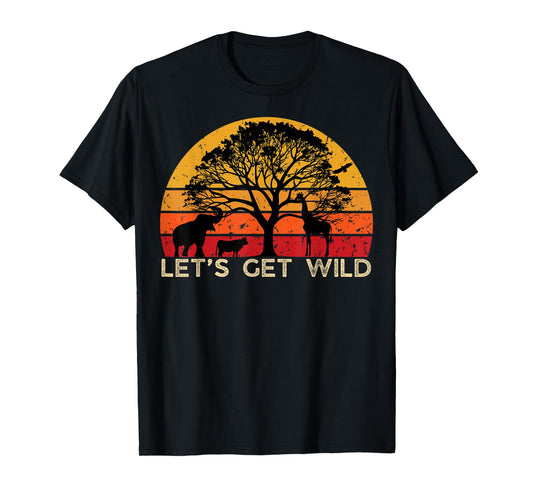 Zoo Animals Wildlife Birthday Party Let's Get Wild Safari T-Shirt