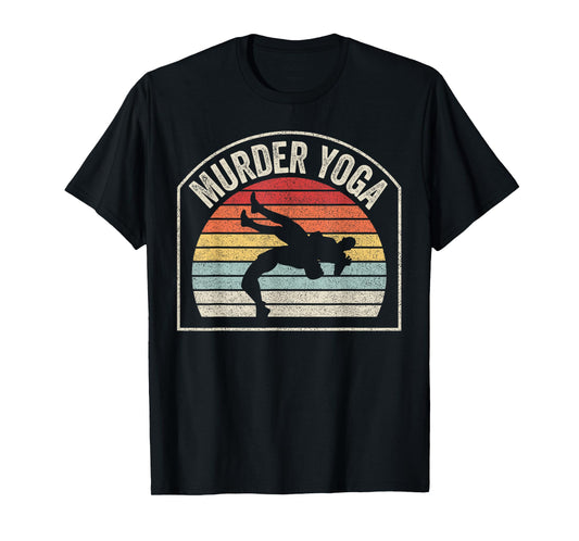 Retro Vintage Wrestling Murder Yoga T-Shirt