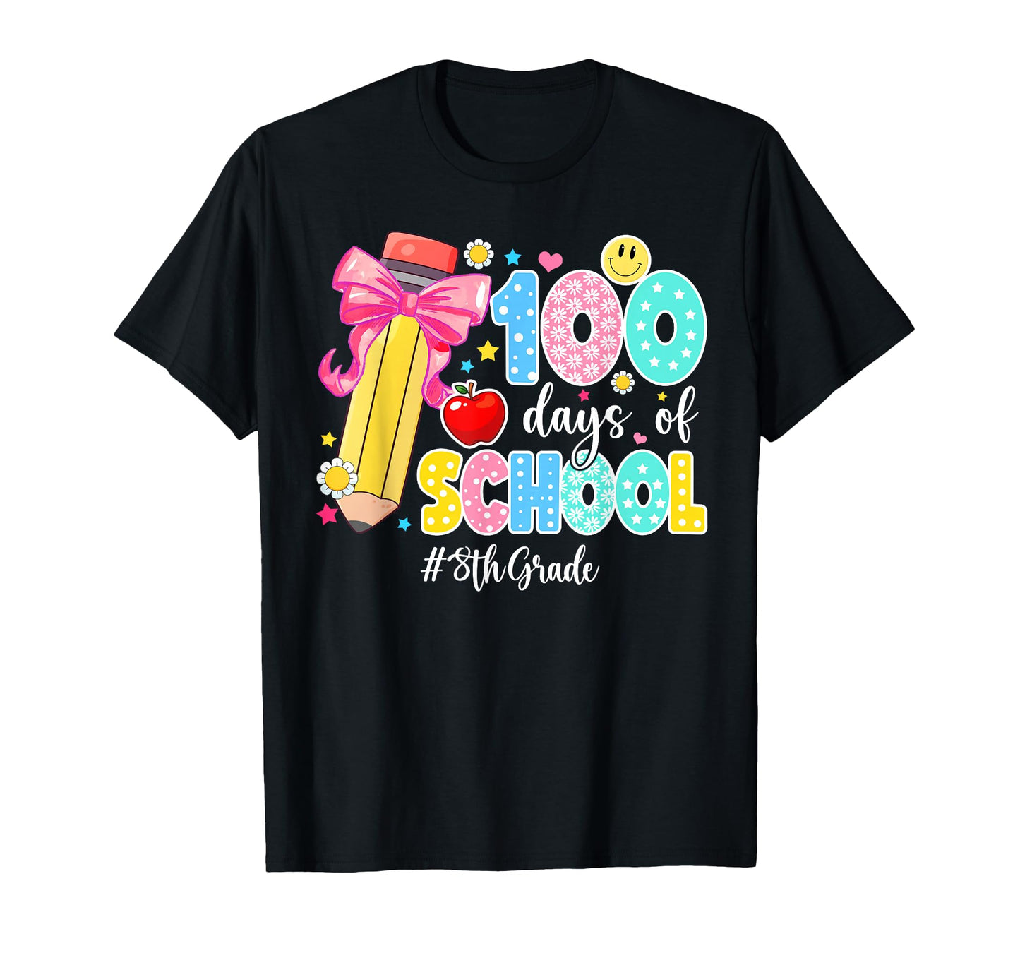 100 Days of School Preppy 100th Day of School 8th Grade T-Shirt