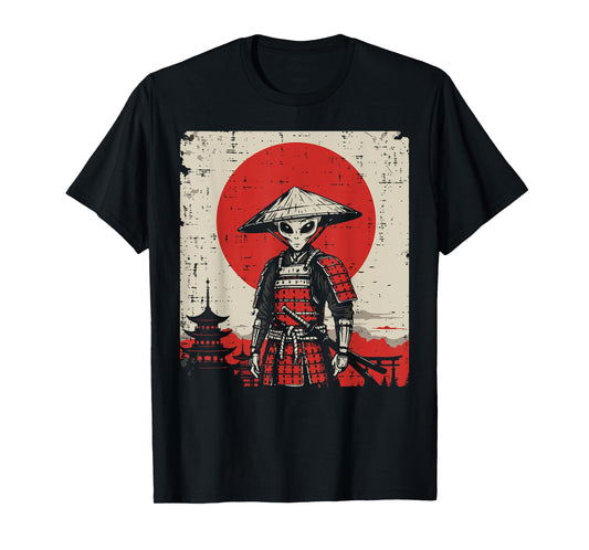 Alien Samurai Japanese Art Funny Ufo Ukiyoe Men Women Kids T-Shirt