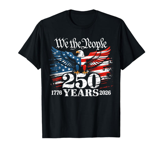 Vintage 250 Years 1776-2026 250th 4th July T-Shirt