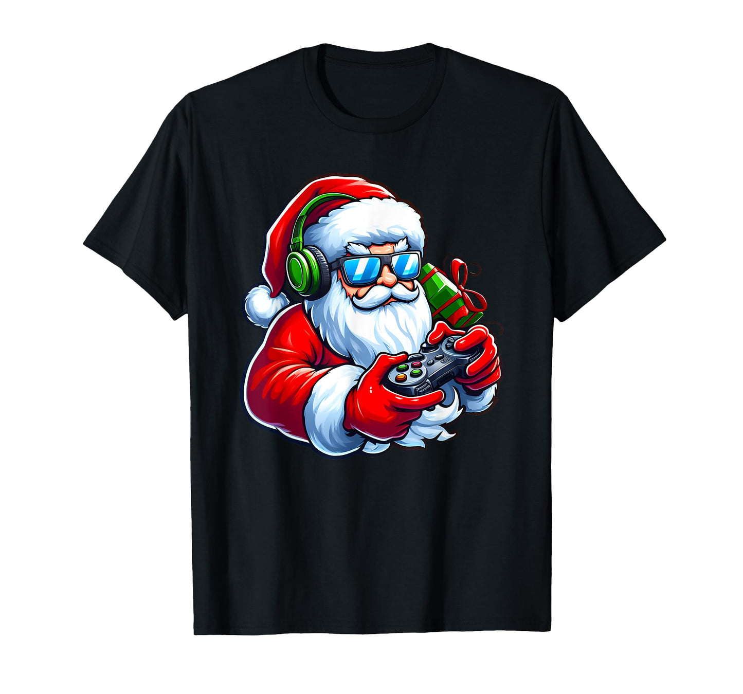 Cool Santa Gamer Controller Gaming Video Game Christmas T-Shirt