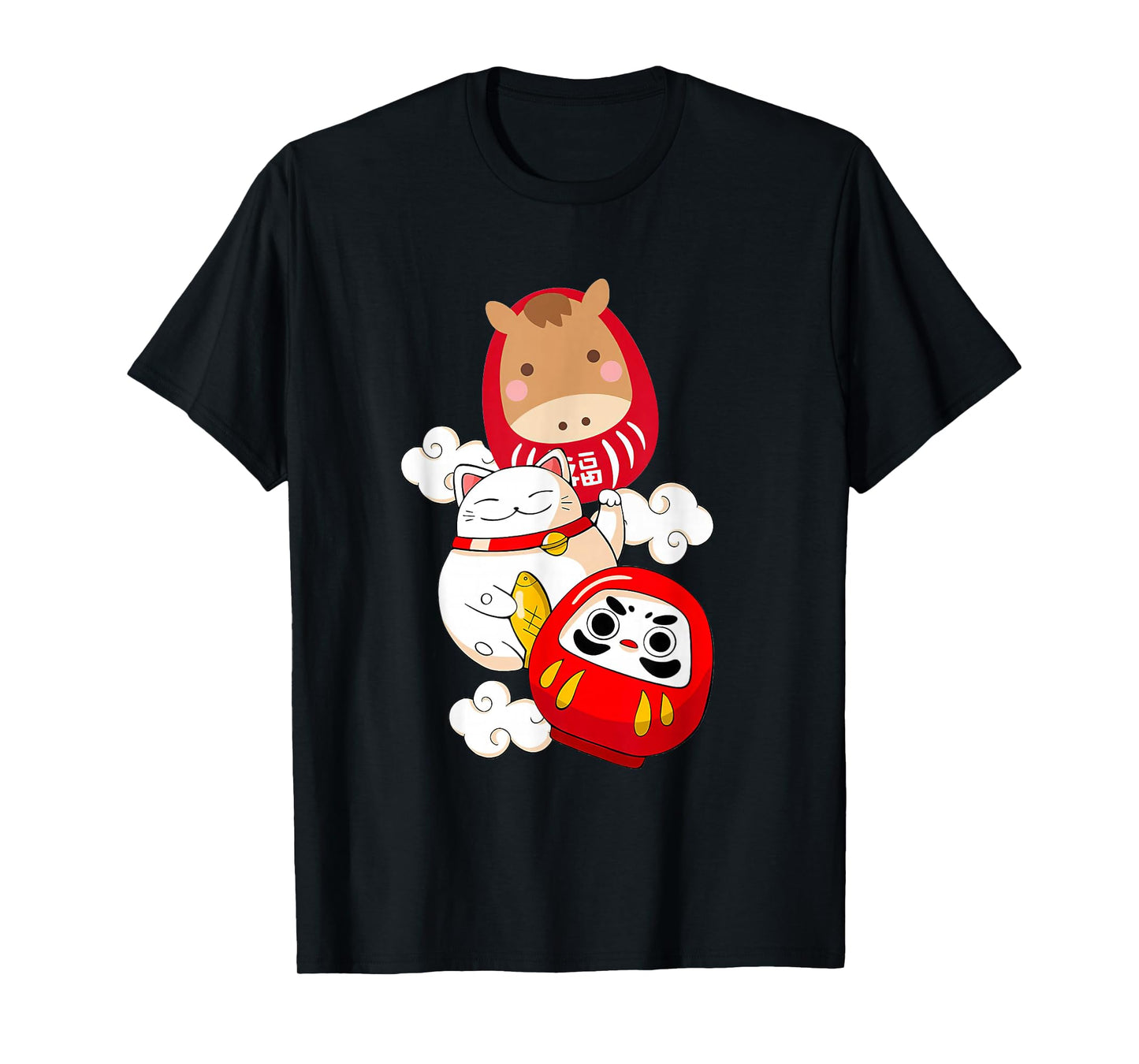 Kawaii Daruma Japanese New Year 2026 Year of The Horse T-Shirt