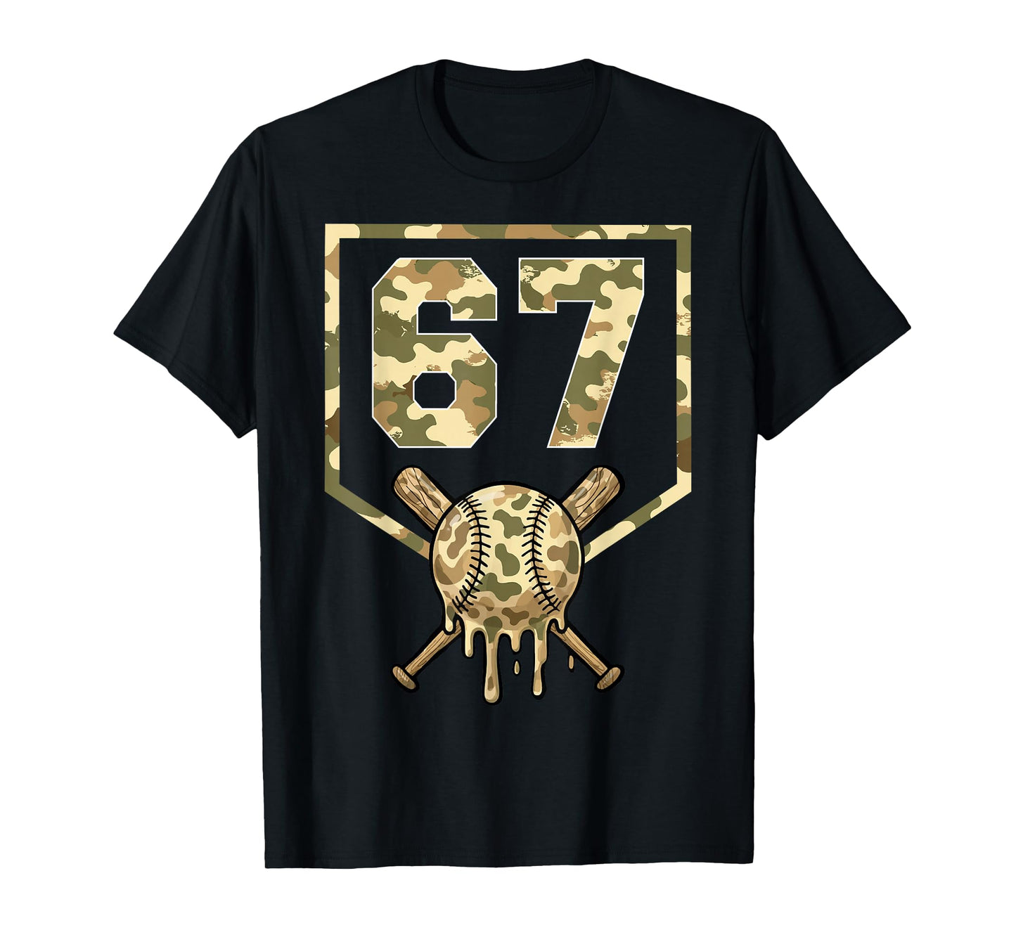 Baseball 67 Drip Boys Ice Cream Dripping Six Seven Camo Kids T-Shirt