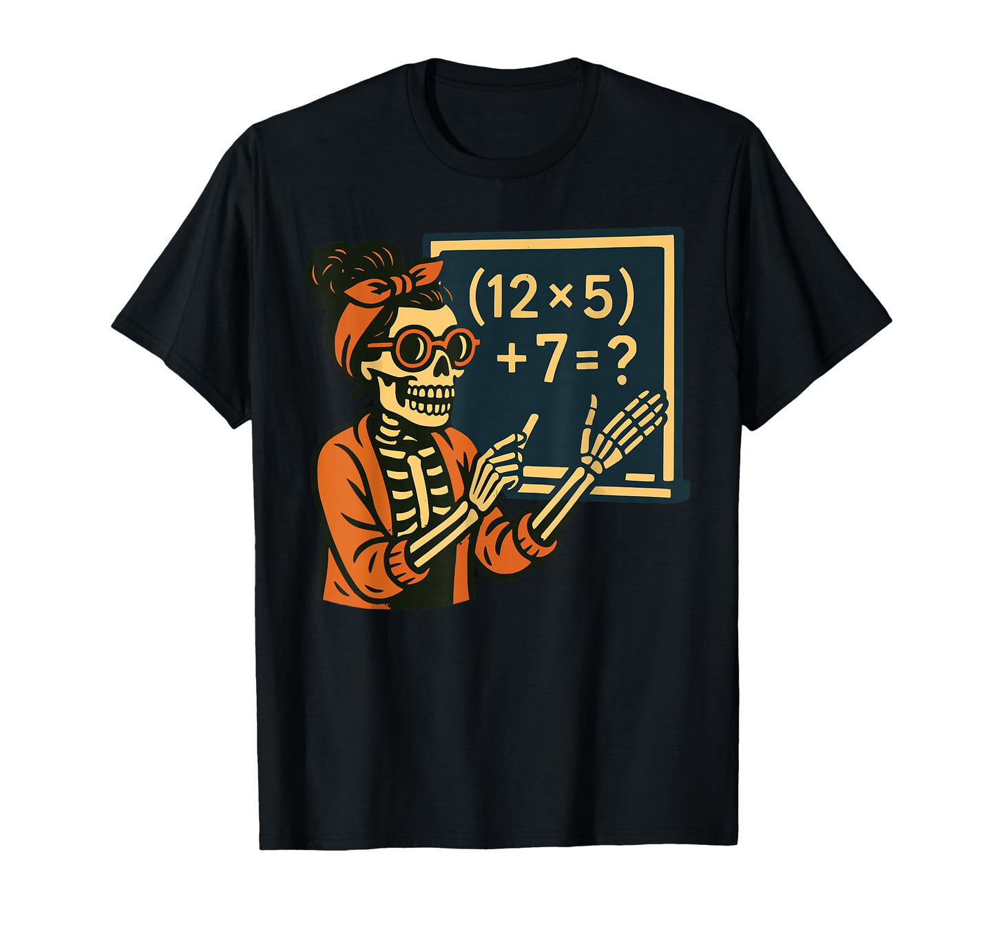 Halloween Teacher Six Seven Meme 6 7 Skeleton Spooky Costume T-Shirt