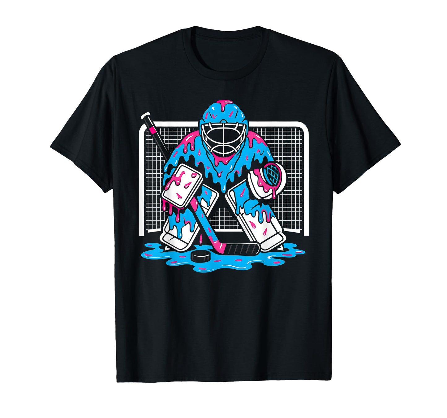 Hockey Goalie Ice Cream Drip Boys Ice Hockey Youth Player T-Shirt
