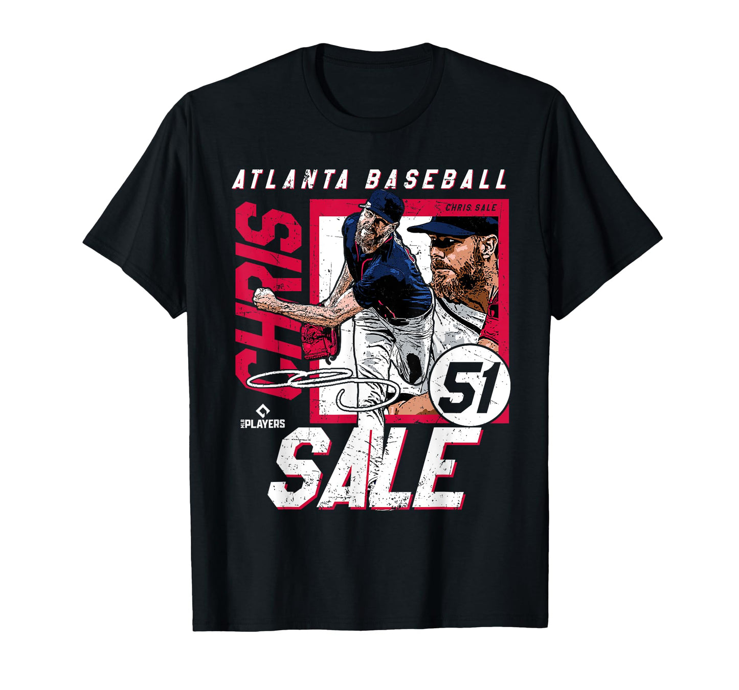 Chris Sale | Atlanta MLB Baseball Players | MLBCSA203M T-Shirt