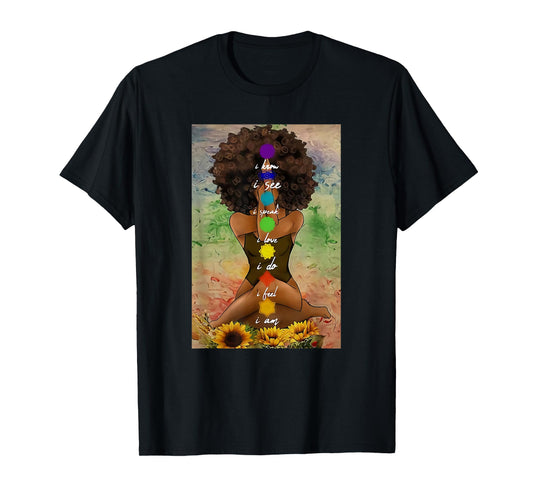 Yoga African American Wall Art T-Shirt