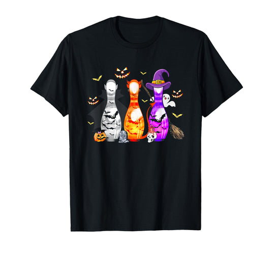 Cute Bowling Pin Halloween Spooky Costume T-Shirt