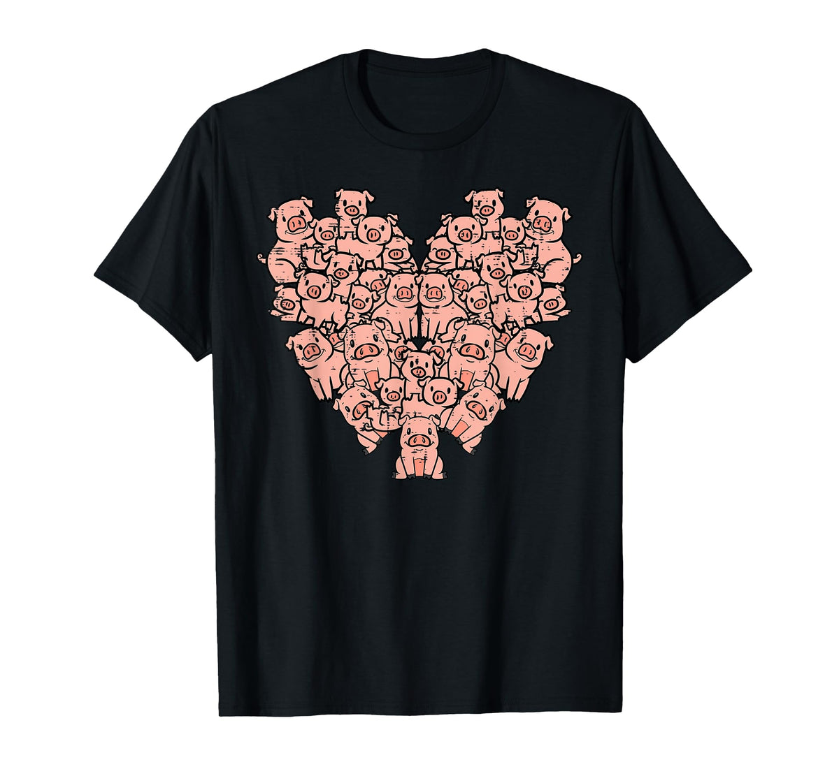 Pigs Heart Shape Cute Love Hog Swine Girls Kids Women Men T-Shirt