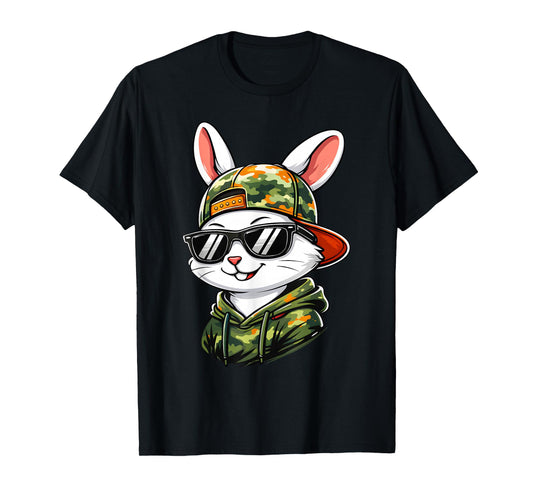 Funny Cool Rabbit Camo Easter Men Boy Toddler Kid T-Shirt