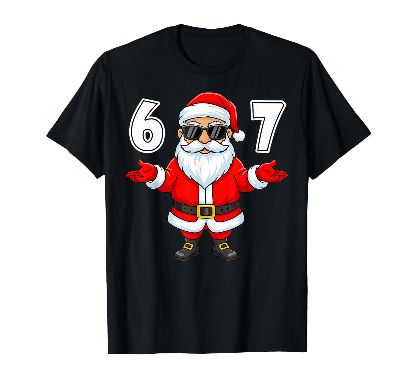 67 Meme Six Seven Number 6 7 Funny Santa Xmas Christmas T-Shirt