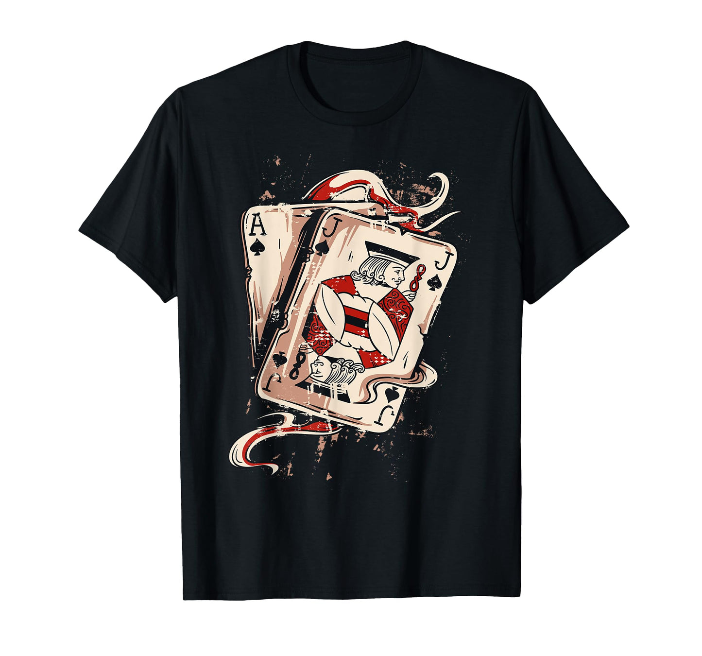 Poker Hand Ace and Jack Playing Cards Blackjack T-Shirt