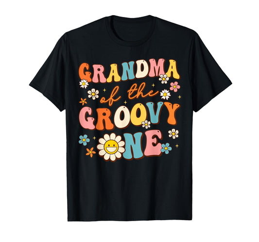 Grandma Of Groovy One 1st Birthday Pregnancy Announcement T-Shirt