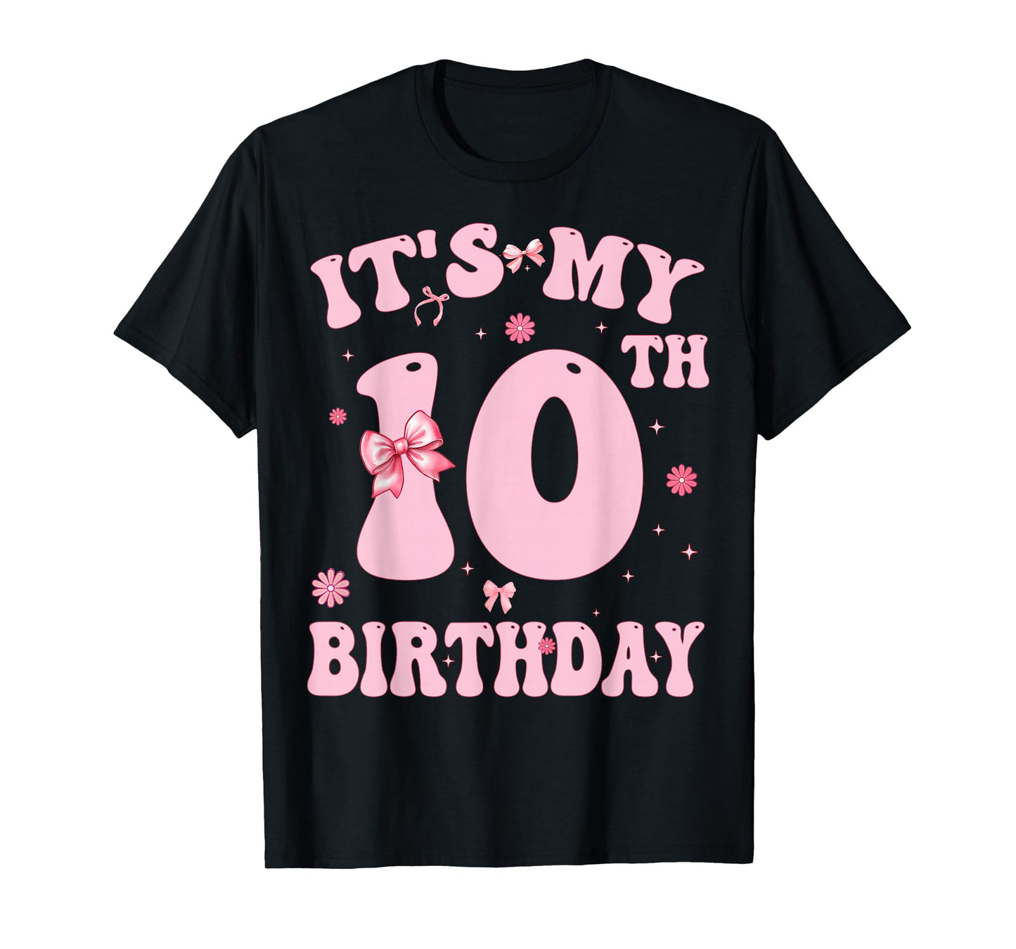 It's My 10th Birthday Girl Coquette Bow Pink 10 Year Old T-Shirt