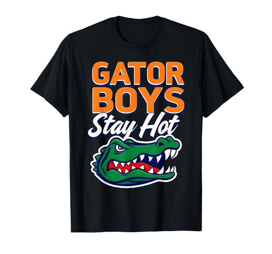 Gator Boys Stay Hot Bold Retro Alligator Graphic Design T-Shirt